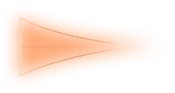 Abstract orange cone shape with white outline and gradient shading on a transparent background.
